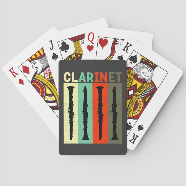 Retro Clarinet Poker Cards (Back)
