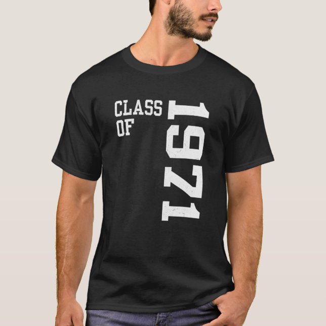 Retro Class of 1971 Senior High School Reunion Vin T-Shirt (Front)