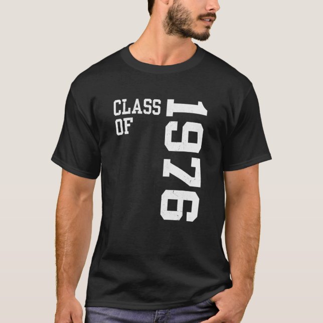 Retro Class of 1976 Senior High School Reunion Vin T-Shirt (Front)