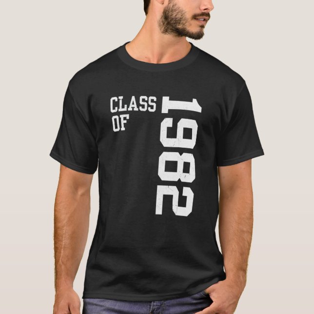 Retro Class of 1982 Senior High School Reunion Vin T-Shirt (Front)