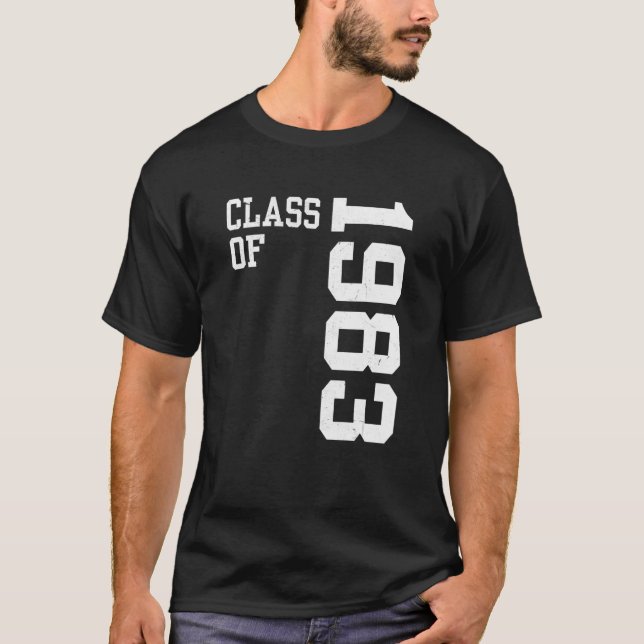 Retro Class of 1983 Senior High School Reunion Vin T-Shirt (Front)
