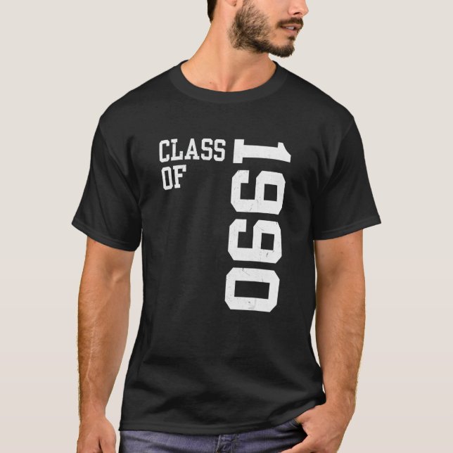 Retro Class of 1990 Senior High School Reunion Vin T-Shirt (Front)