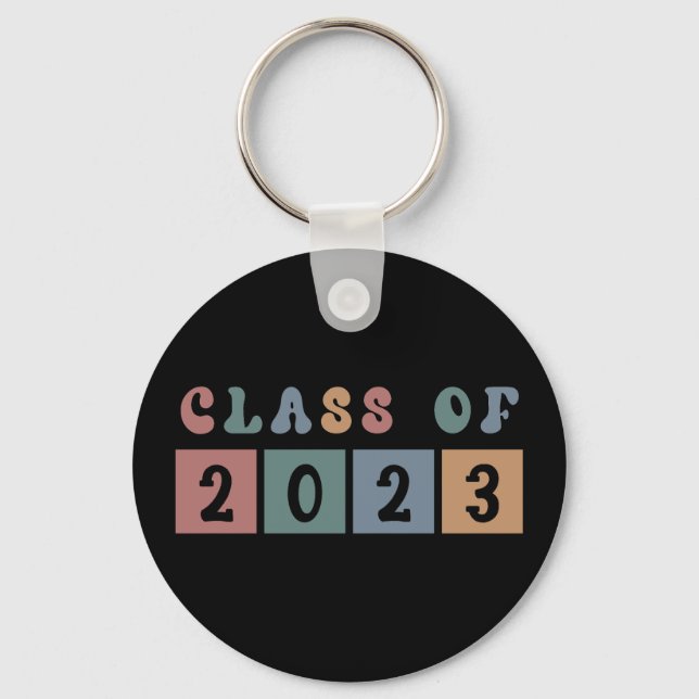 Retro Class of 2023 School College graduation Gift Keychain (Front)