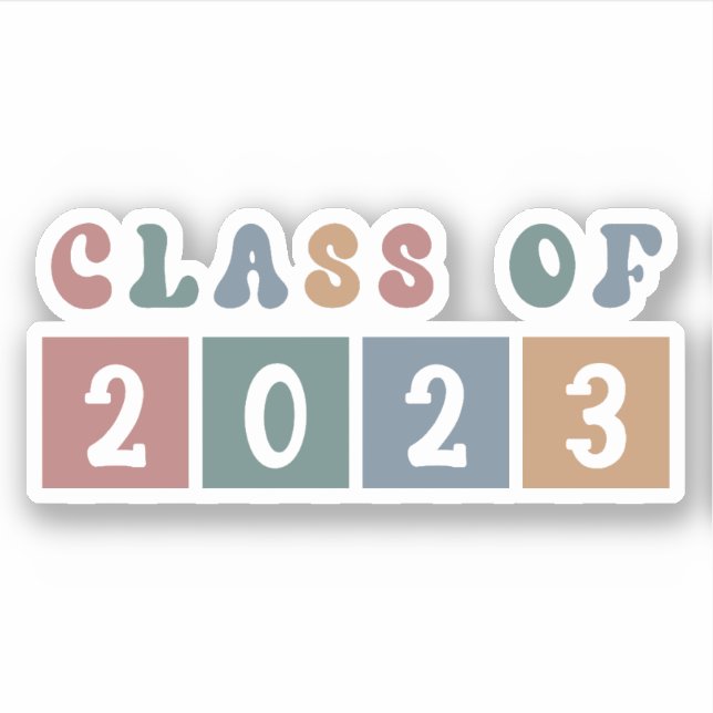 Retro Class of 2023 School College graduation Gift Sticker (Front)