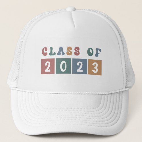 Retro Class of 2023 School College graduation Gift Trucker Hat