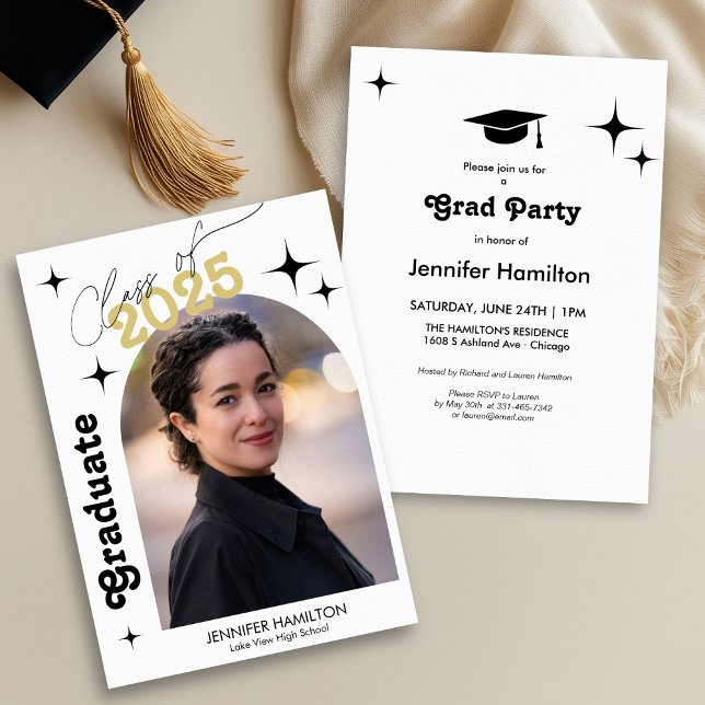 Retro Class of 2026 Photo Graduation Party Invitation (Creator Uploaded)