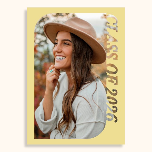 Retro Class Of 2026 Photo Minimalist Citrus Invitation (Creator Uploaded)