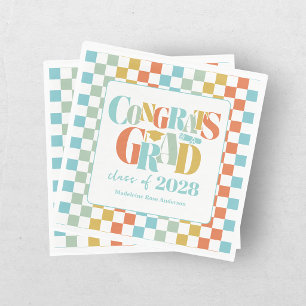 Retro Class of Congrats Graduation   Napkins