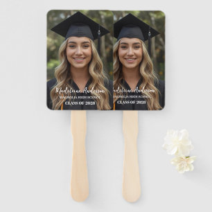 Retro Class of Congrats Graduation Photo Hand Fan