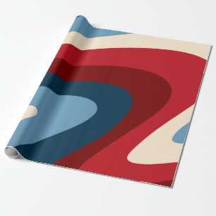 Retro classic 70s swirls wrapping paper