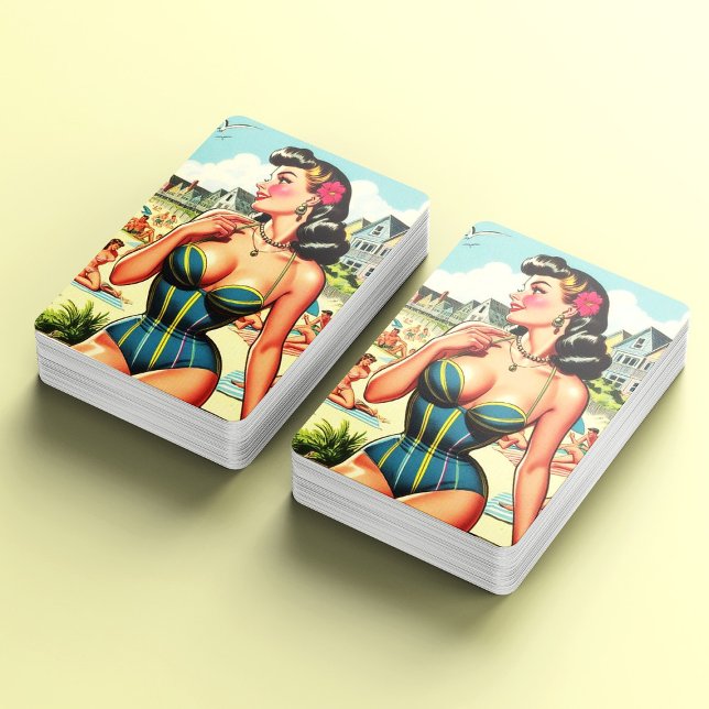 Retro Classic Beach Pin Up Poker Cards (Creator Uploaded)