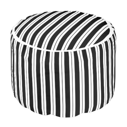 Retro Classic Black White Stripe Footstool Pattern Pouf