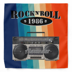 Retro classic boom box rock n roll music vintage bandana