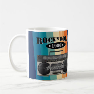 Retro classic boom box rock n roll music vintage  coffee mug