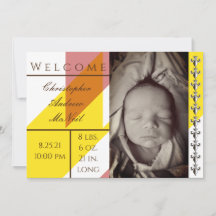 Retro Classic Car Birth Announcement Card
