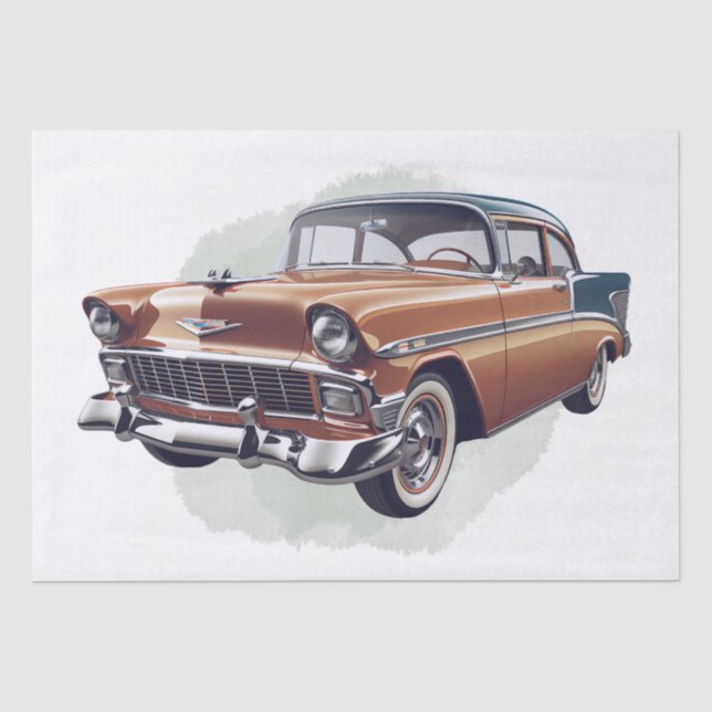 Retro Classic Car Decoupage Tissue Paper (Front)