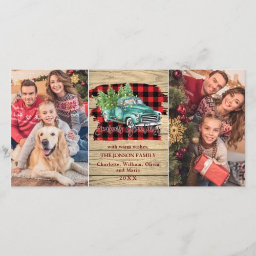 Retro Classic  Christmas Truck Rustic Greeting Holiday Card