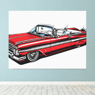 Retro Classic Convertible Side Pop Art Canvas Print