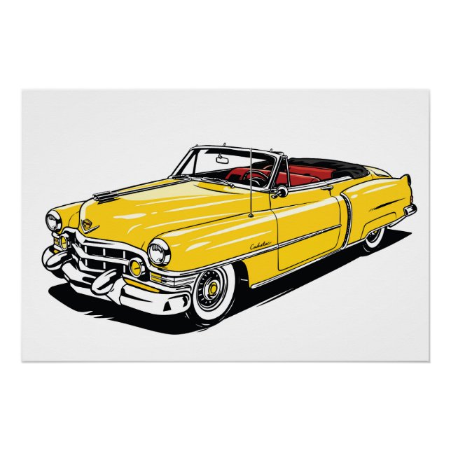 Retro Classic Convertible Side PopArt Poster (Front)
