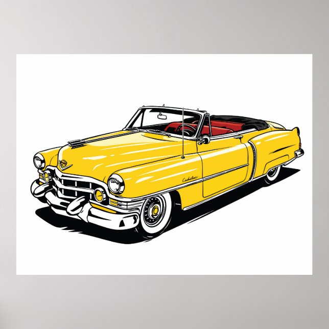 Retro Classic Convertible Side PopArt Poster (Front)