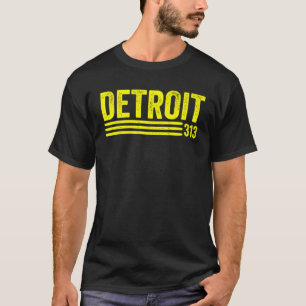Retro Classic Detroit Motor City 313 Vintage Style T-Shirt