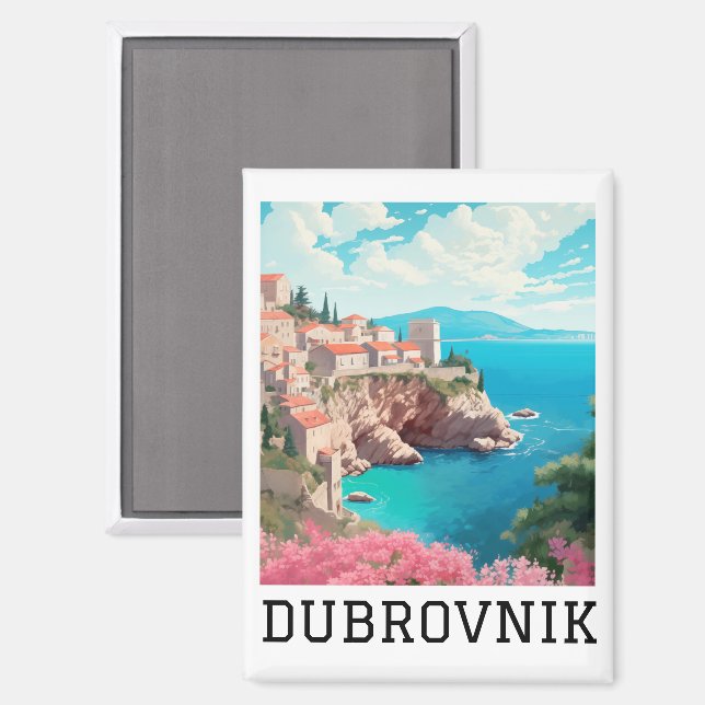 Retro Classic Dubrovnik Croatia  Magnet (Front/Back)