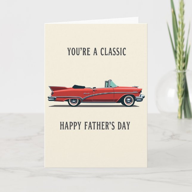 Retro Classic Fathers Day Card (Front)
