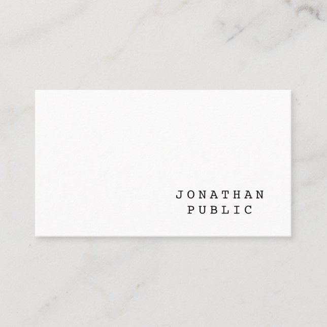 Retro Classic Nostalgic Look Elegant Minimal Plain Business Card (Front)