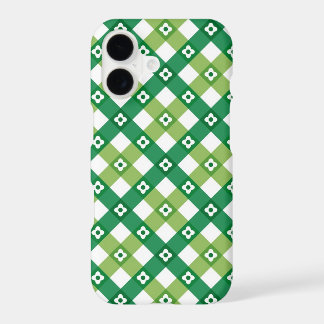 Retro Classic Summer Daisy Green Checks Plaid Art  iPhone 17 Case