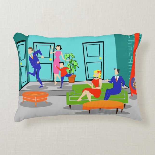 Retro Classic Television Accent Pillow (Front)