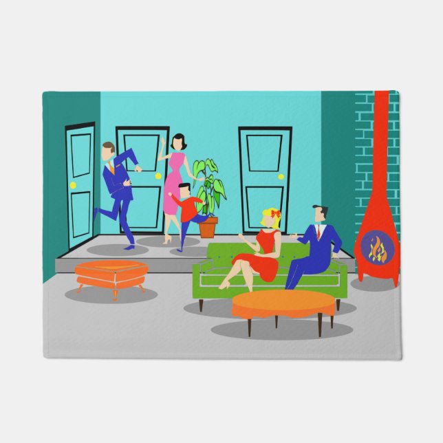 Retro Classic Television Door Mat (Front)