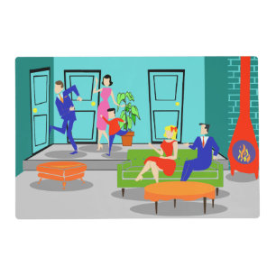 Retro Classic Television Laminated Placemat