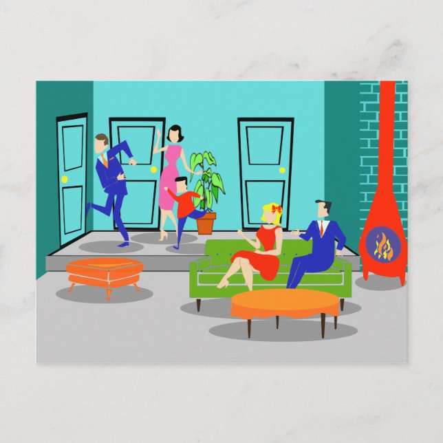 Retro Classic Television Postcard (Front)