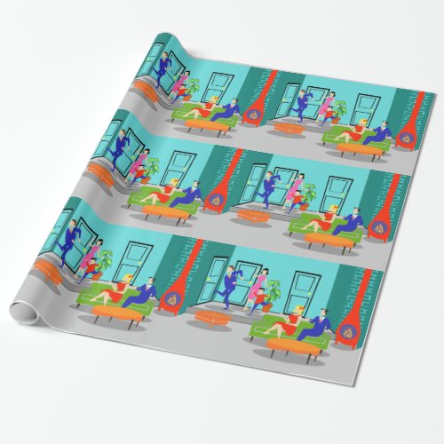 Retro Classic Television Wrapping Paper