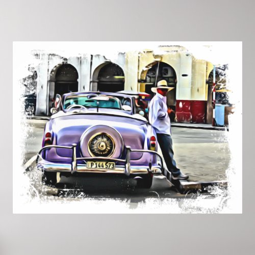  Retro Classic Vintage Car Antique Man Poster