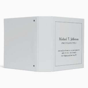 Retro Classical Elegant Plain Simple Grey 3 Ring Binder