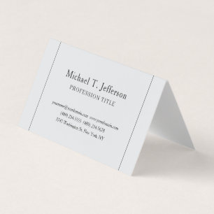 Retro Classical Elegant Plain Simple Grey Business Card