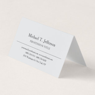 Retro Classical Elegant Plain Simple Grey Business Card