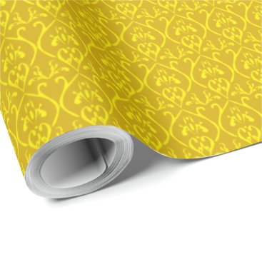 Retro classical yellow pattern wrapping paper