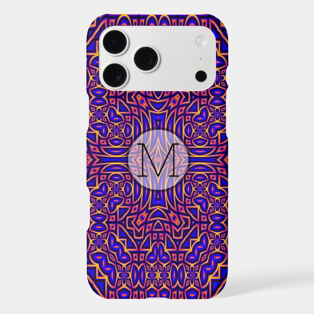Retro Classy Kaleidoscope Pattern Design Case-Mate iPhone Case (Back)