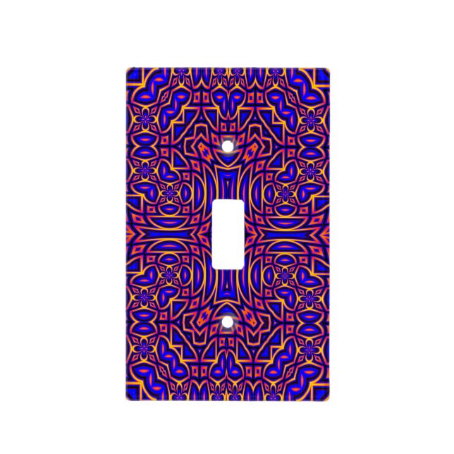 Retro Classy Kaleidoscope Pattern Design Light Switch Cover (Front)