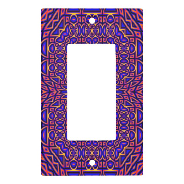 Retro Classy Kaleidoscope Pattern Design Light Switch Cover (Front)