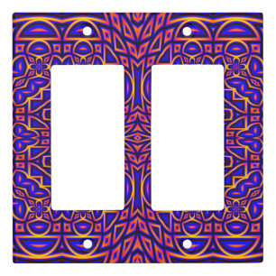 Retro Classy Kaleidoscope Pattern Design Light Switch Cover