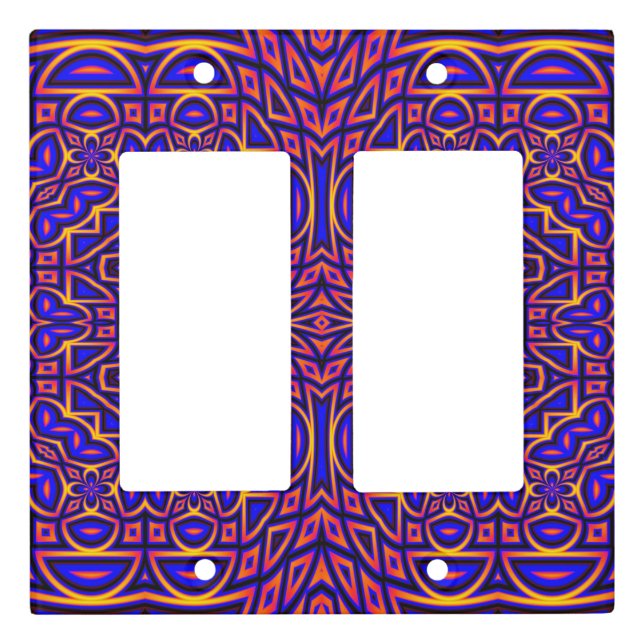 Retro Classy Kaleidoscope Pattern Design Light Switch Cover (Front)