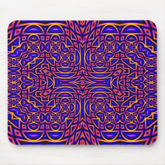 Retro Classy Kaleidoscope Pattern Design Mouse Pad (Front)