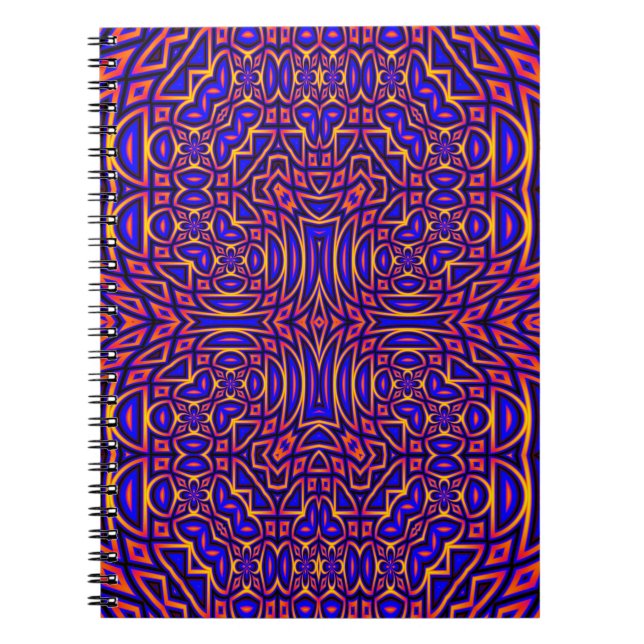 Retro Classy Kaleidoscope Pattern Design Notebook (Front)