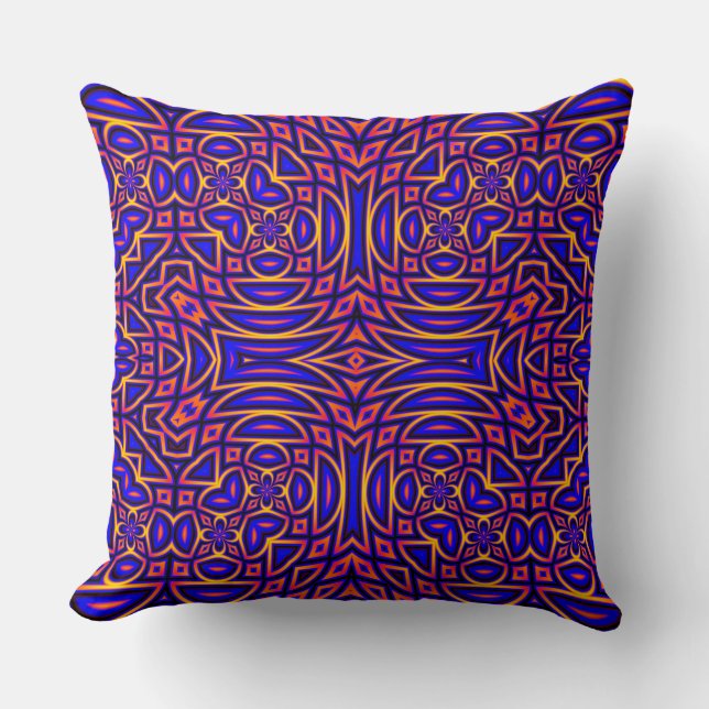 Retro Classy Kaleidoscope Pattern Design Throw Pillow (Front)