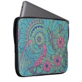 Retro Classy Sassy Sissy Vintage Peacock Teal Pink Laptop Sleeve (Front Right)