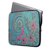 Retro Classy Sassy Sissy Vintage Peacock Teal Pink Laptop Sleeve (Front Left)