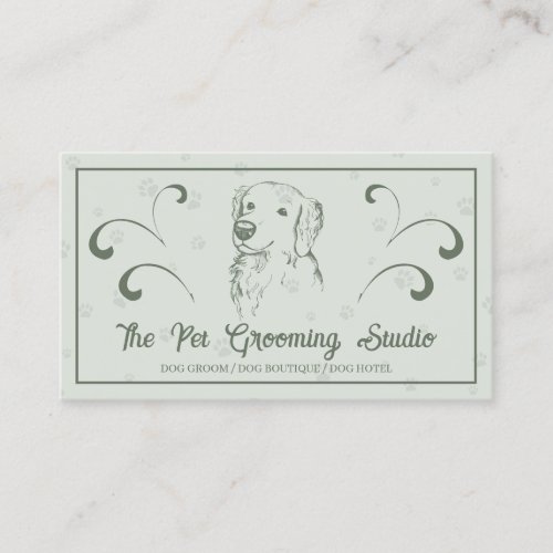 Retro Classy Style Pet Dog Golden Retriever Business Card